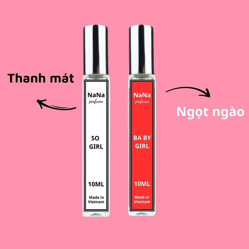 Nước hoa nữ NANA SO GIRL chai 10ml lưu hương 6-8H, tinh dầu nước hoa nữ hương thơm tươi mát ngọt ngào quyến rũ 6