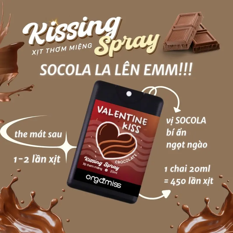 [MUA COMBO TẶNG Body Mist] Xịt Thơm Miệng Kissing Spray ORGAMISS Hương Trái Cây Kẹo Ngọt Thơm Mát Mùi Bạc Hà Dung Tích 20ml Xịt Miệng Cho Nam Nữ 4