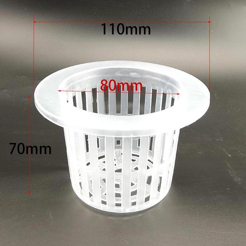 Product Introduction of 50pcs Plastic Basket Holder Plant Grow Net Nursery Pots Hydroponic Mesh Cup Plant Soilless 94