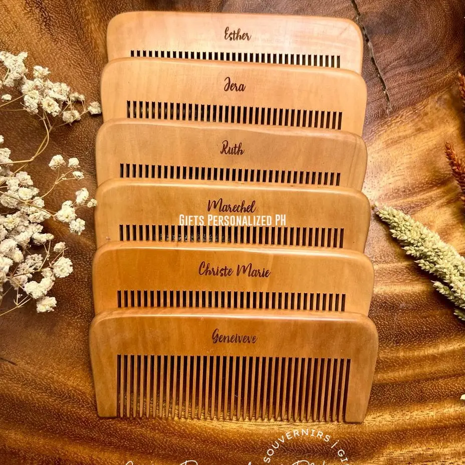 Personalized Wooden Hair Comb (Small or Large) | Velvet Pouch Available ...