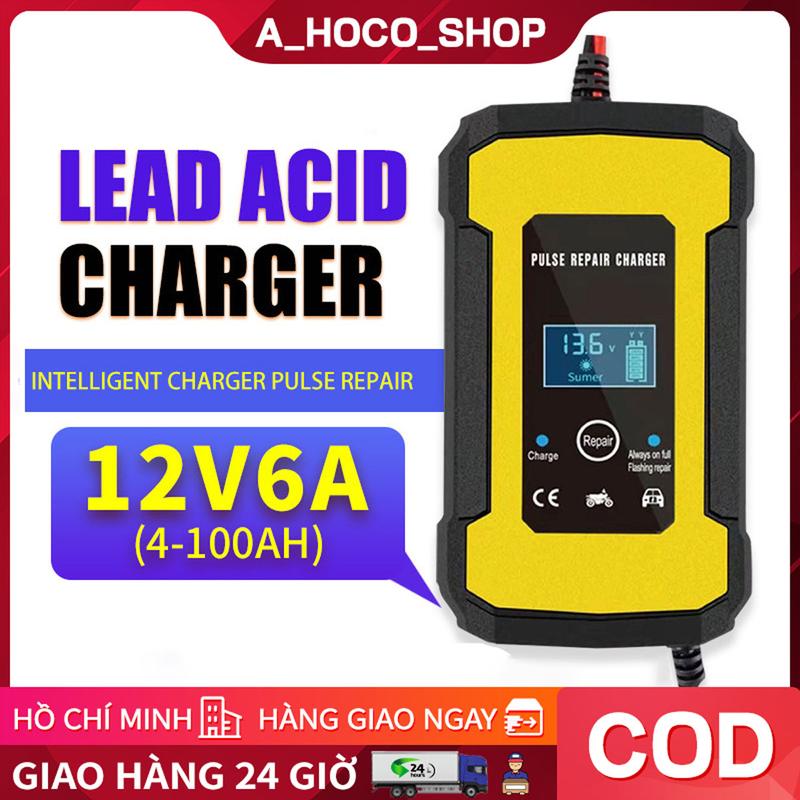 Bộ sạc điện acquy 12V kèm phục hồi bình,Sạc acquy 12V cho bình acquy xe máy xe đạp điện ô tô