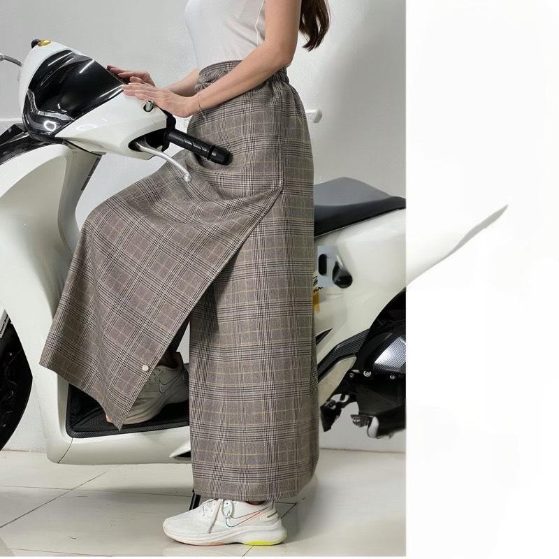 váy chống nắng xẻ tà có túi phía trước cố định bằng miếng dán kết hợp nút bấm - dưới chân váy có nút bấm ( màu ngẫu nhiên) Nữ Voi