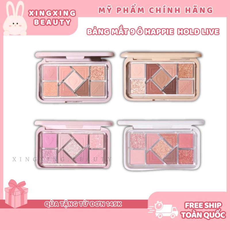 Bảng phấn trang điểm mắt 9 ô HOLD LIVE HAPPIE màu nhu lì lâu trôi HL630 Mỹ Phẩm Cosmetic Nữ