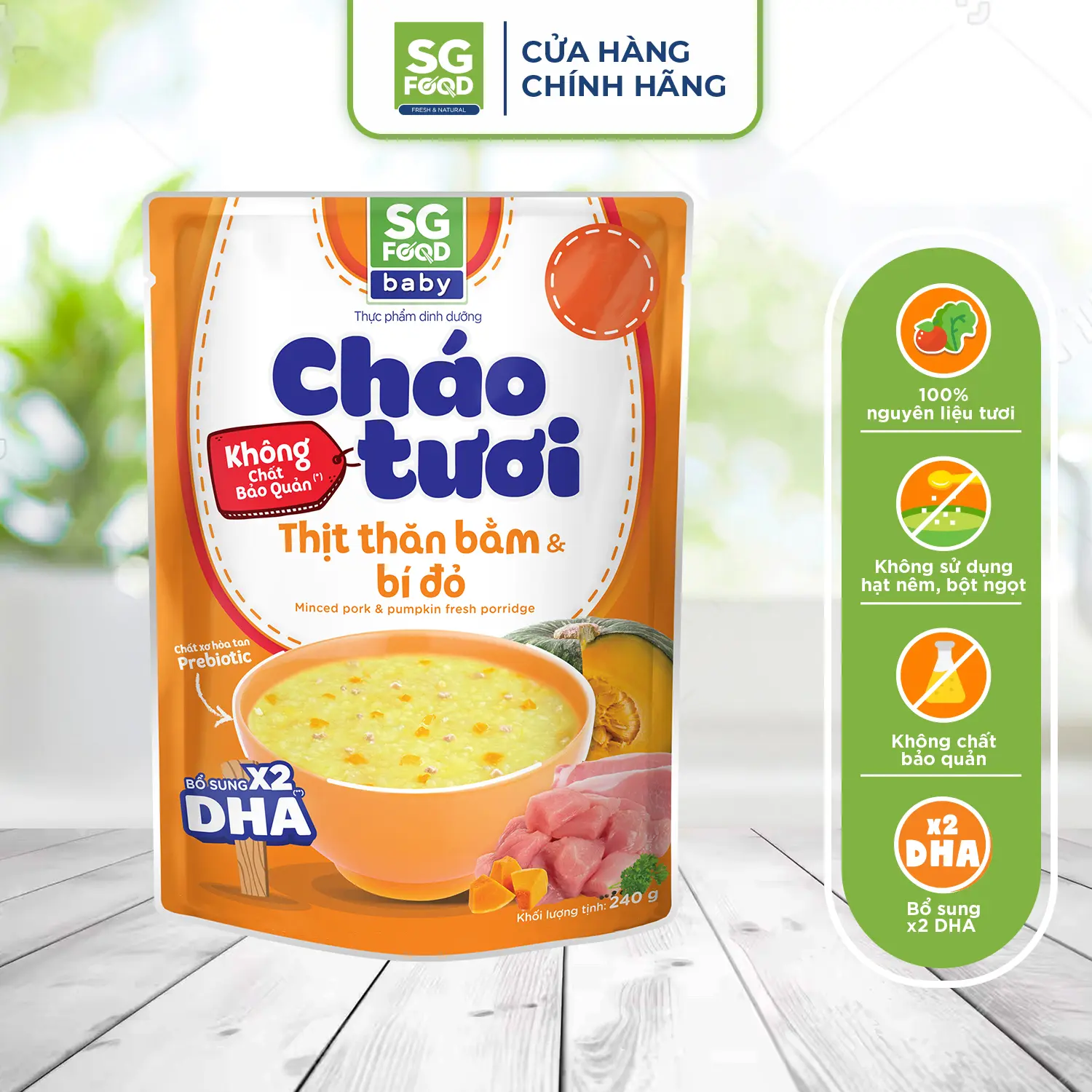 Cháo Tươi Baby Sài Gòn Food ThịT Thăn Bằm & Bí Đỏ 240G