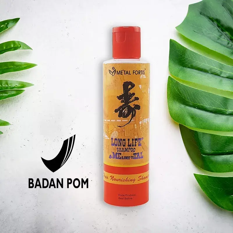 METAL FORTIS Shampo Metal 200 / 100 / 60 ML Hair Nourishing Long Life Shampoo Pembersih Dan Penumbuh Rambut MET Orange 1