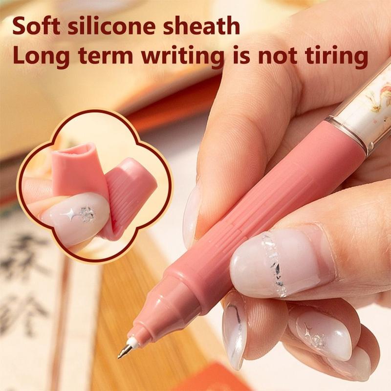 Product Introduction of 4PCS/Set Multifunctional 0.5mm Black Ink Gel Pen Press Using Soft Grip Ballpoint Pen Quick Drying Writing Tool School Office 20