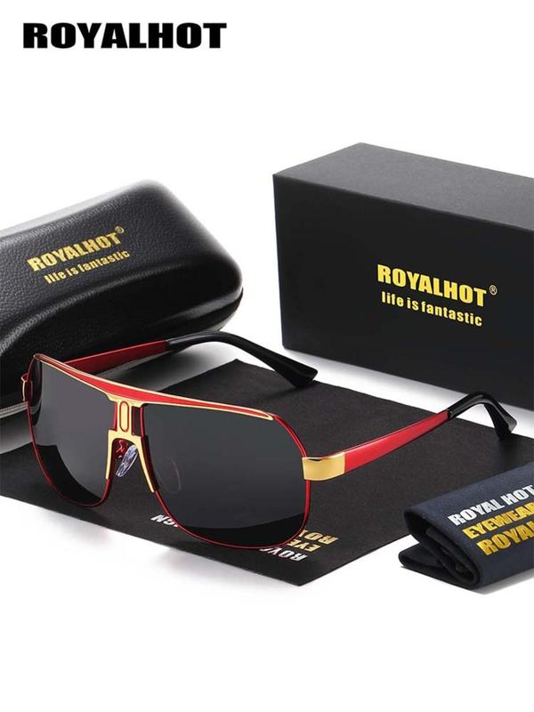 Unisex Simple Sunglasses for Everyday Use, Trendy Square Oversized Frame Sunglasses, Versatile Travel Accessories for All Season, National Day Offers 7