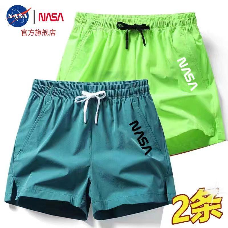 Quần Đùi Thể Thao Mùa Hè, Dành Cho Nam Và Nữ, Chất Liệu Lụa Lạnh Thiết Kế NASA, Mỏng, Quần Đùi Chạy Bộ Co Giãn, Cùng Kích Thước, Quần Đùi Có Khớp 1