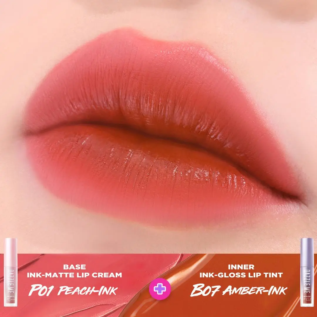 OMBRE [Matte] 01 Peach Ink + [Gloss] 07 Amber Ink