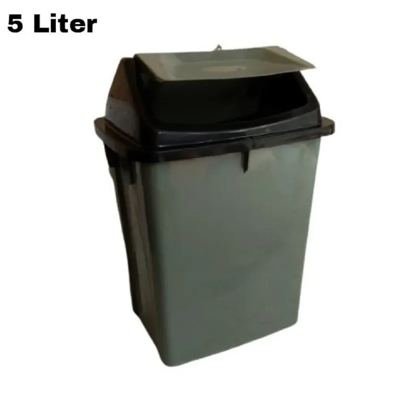 Tempat Sampah Portable Model Persegi Ukuran Medium 5 Liter Plastik Abu Mobil Tong 4