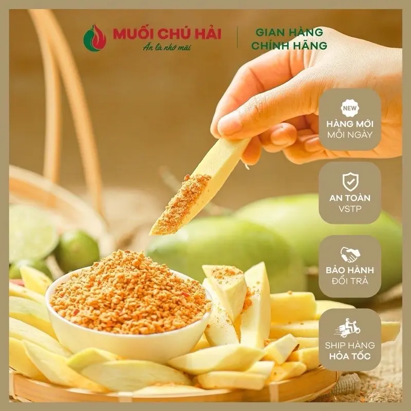 350G MUỐI TỎI ỚT SIÊU CAY Chú Hải - Đặc Sản Tây Ninh (Ăn Chay Được) - Size M Gia Vị 3