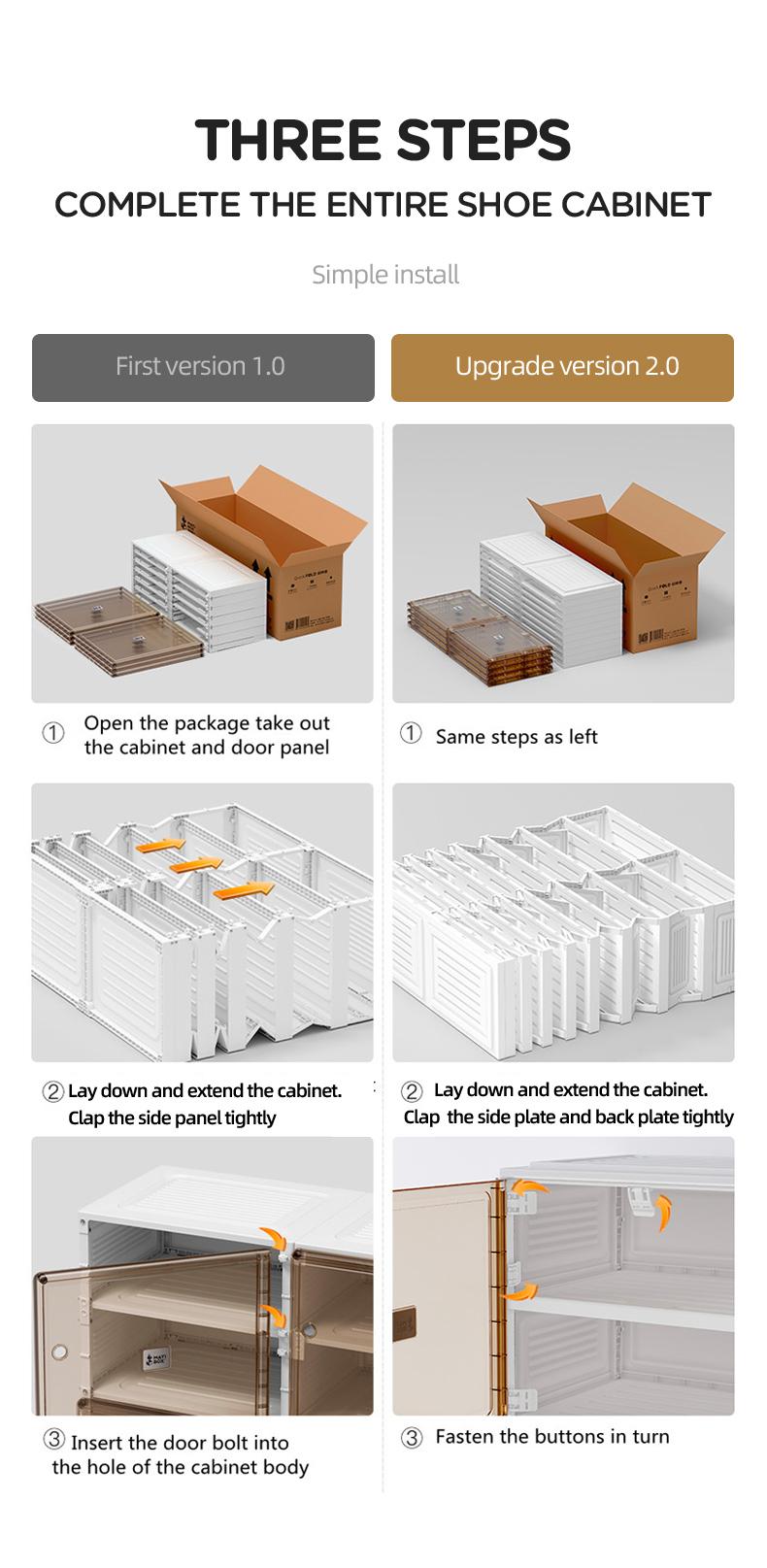 Product Introduction of 【ANTBOX】 Rak Sepatu 2Tingkat Transparan Kotak Sepatu Lipat Minimalis dari Akrilik untuk Penyimpanan Serbaguna Penyimpanan Lemari Sepatu Plastik Anti Debu dan Mudah Bongkar Pasang Kapasitas Besar 6Susun untuk Rumah dan Kantor Organizer Estetik dan Praktis! 3