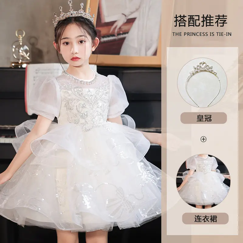 Váy Trẻ Em, Váy Công Chúa, Thích Hợp Cho Tiệc Sinh Nhật Bé Gái, Váy Biểu Diễn Thi Đấu Piano Người Dẫn Chương Trình, Trang Phục Trẻ Em 7