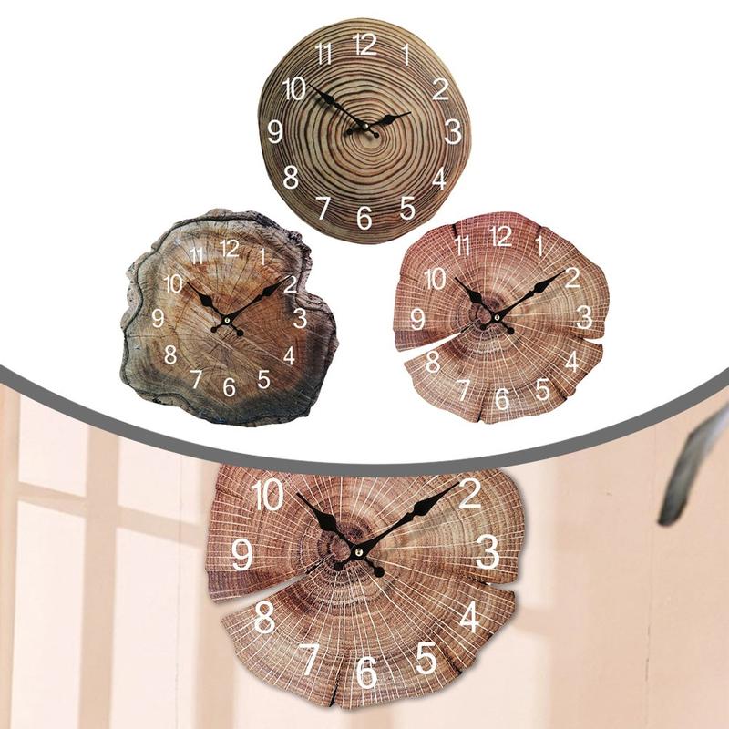 12inch wooden annual ring wall clock wood grain - TikTok Shop Singapore