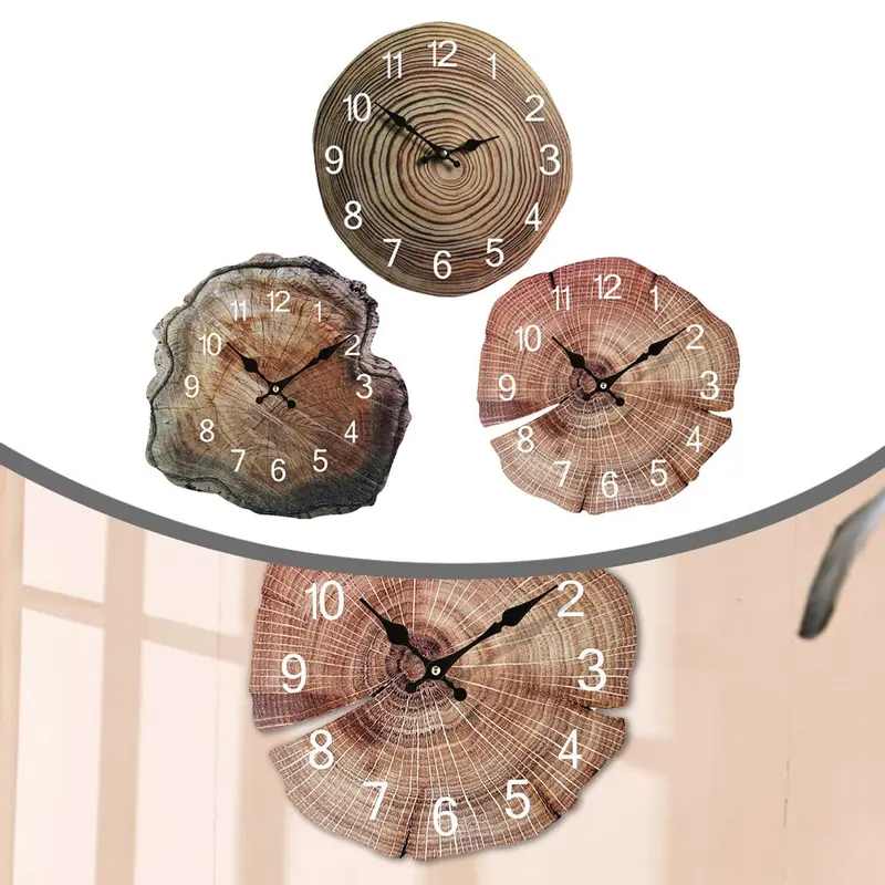 12inch wooden annual ring wall clock wood grain - TikTok Shop Singapore