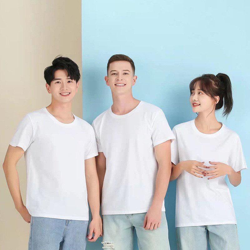 Áo Thun Tay Ngắn Màu Trắng Đủ Size Cho Mọi Lứa Tuổi Vải Cotton Thấm Hút Mồ Hôi, Mặc Mát, Vải Mềm Mịn Chất Đẹp 45-75kg Menswear Nam Cổ Tròn Top 4