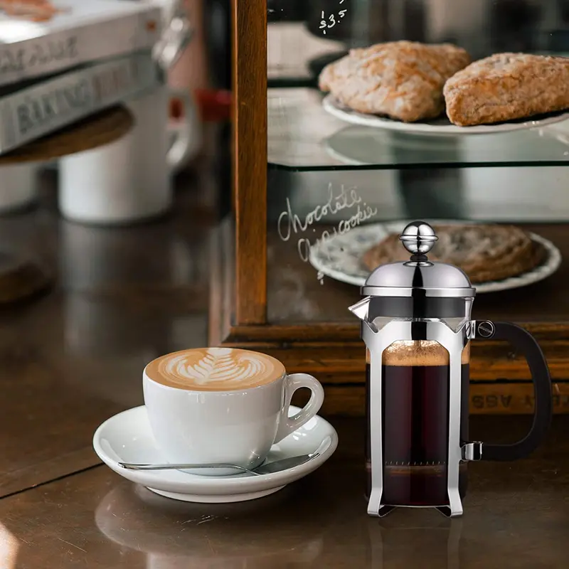 Máy Pha Cà Phê Bình Pha Cà Phê Kiểu Pháp (12 Oz), Hệ Thống Ép, Thủy Tinh Borosilicate Dày Chịu Nhiệt, Bền Dễ Làm Sạch 4