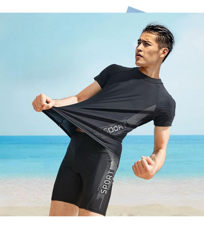Product Introduction of Outdoor Sports 2024 Swimsuit Men's Swimsuit Suit Men's Large Size Swimming Shirt Men's Training Swimsuit 18