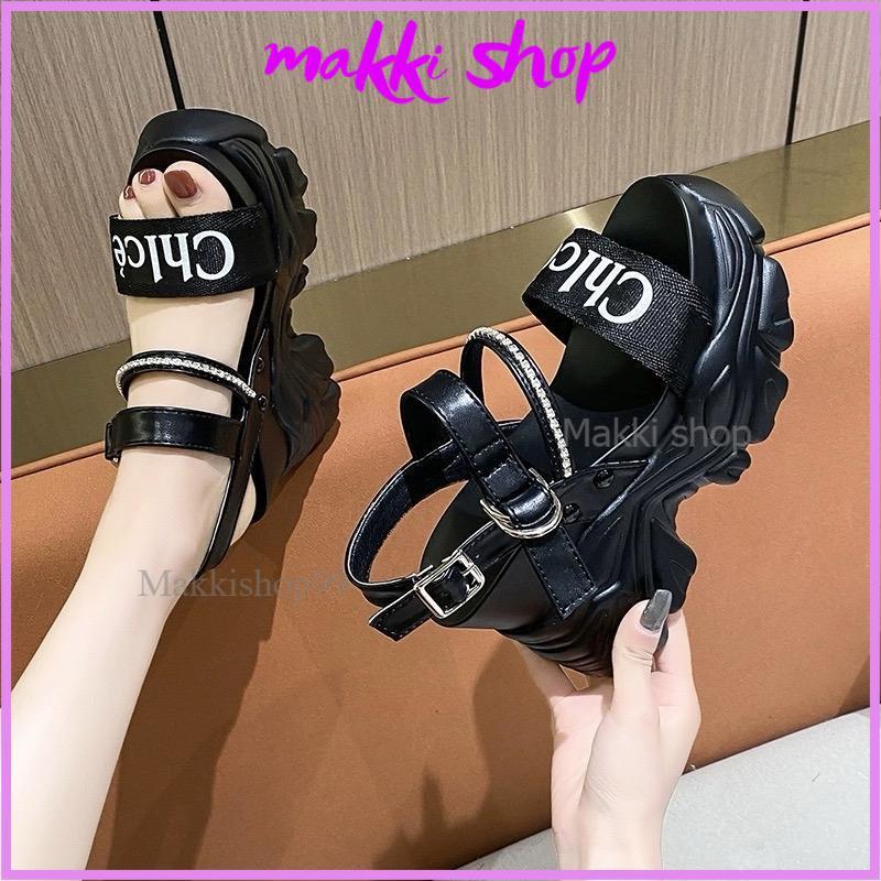   Hàng L1  Dép sandal quai vải độn đế cao 11cm hàng QCCC  full hộp  dép  sandal thoitrang 