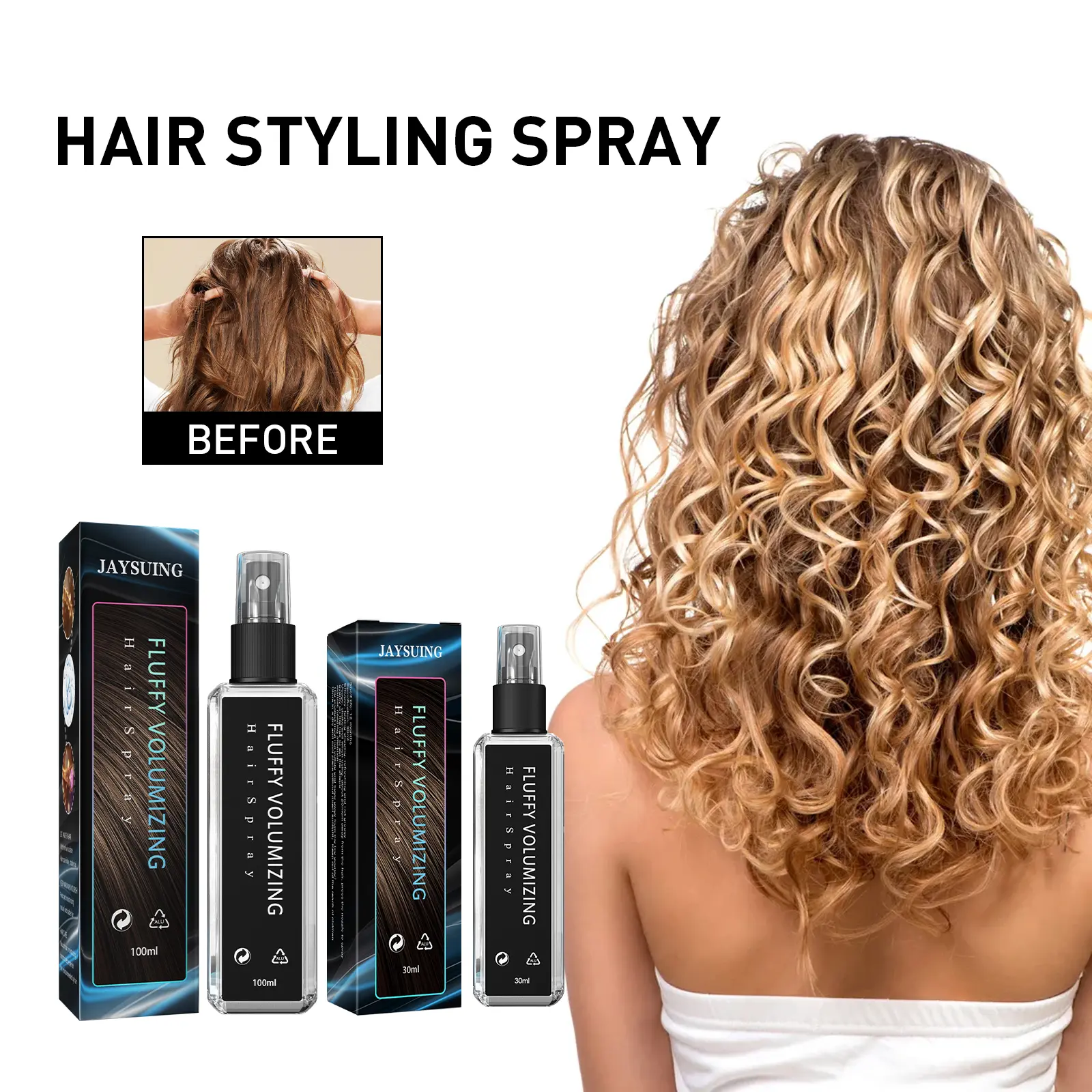 Semprotan Penata Rambut Jaysuing, Penataan Rambut Melembapkan, Aroma Segar, Gel Rambut Tahan Lama Mousse