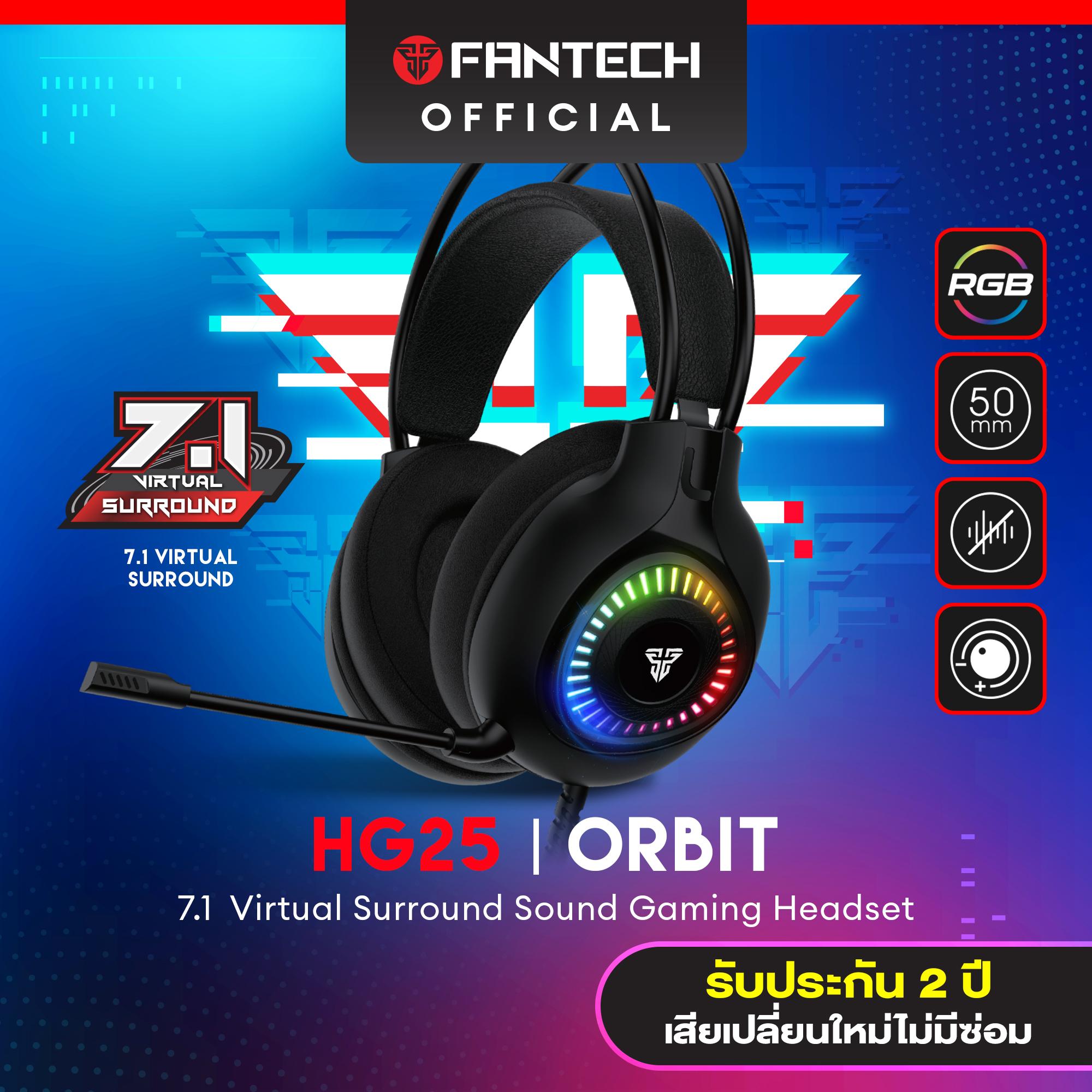 FANTECH HG25 หูฟังเกมมิ่ง ระบบเสียง 7.1 รุ่น HG25 ORBIT Gaming Headset แฟนเทค หูฟัง gaming มีไมโครโฟ