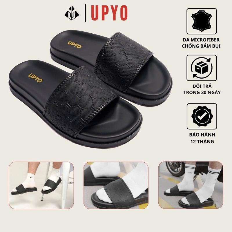 Dép Nam Đế Cao Su Tăng Chiều Cao Upyo Sand - UD12.01, DéP Da Nam Quai Ngang, Chống Trơn Trượt, Bảo Hành 12 Tháng (Sand - UD12.01)) Đế Bằng Slipper Đồng