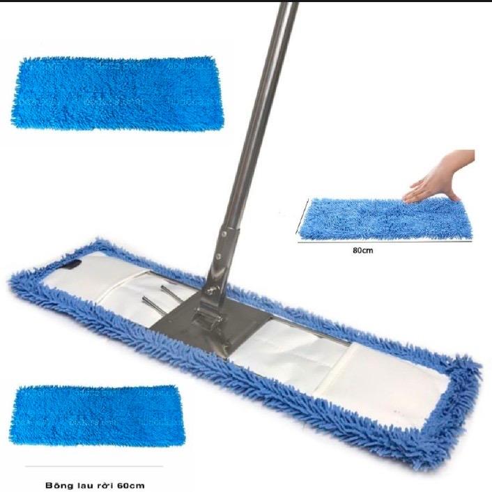 Cây lau nhà 45cm, cây lau công nghiệp inox, tấm lau sàn hô sợi microfiber thấm hút tốt, làm sạch nhanh chổi cây  lau cây lau  tẩy mốc tường cây  lau 3