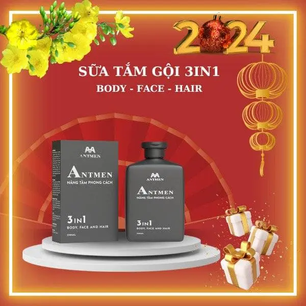 Sữa tắm gội nam 3 trong 1 hương nước hoa