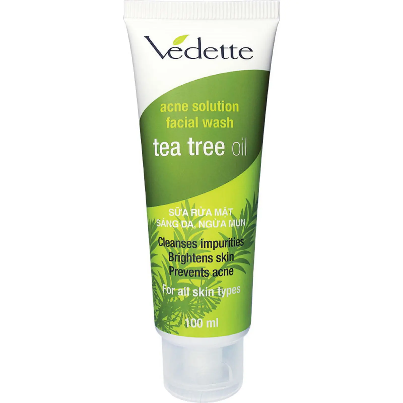 sữa rửa mặt sáng da ngăn ngừa mụn  vedette ( tea tree oil ) 100ml