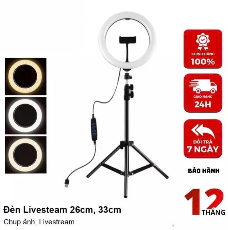 Đèn Livestream Giá Đỡ Kẹp Điện Thoại Livestream Cao 2m1 Chụp Ảnh, Quay Video 5