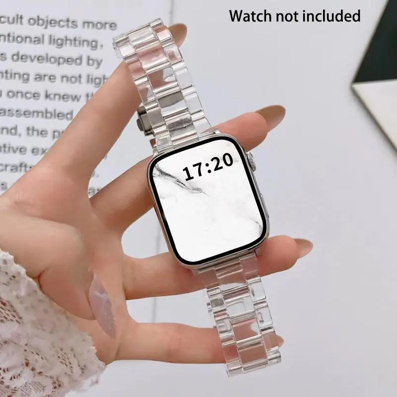 Minimalist Clear Watch Band (Band Only), Replacement Smart Watch Strap for Women & Girls, Wearable Accessories Compatible with iWatch Series