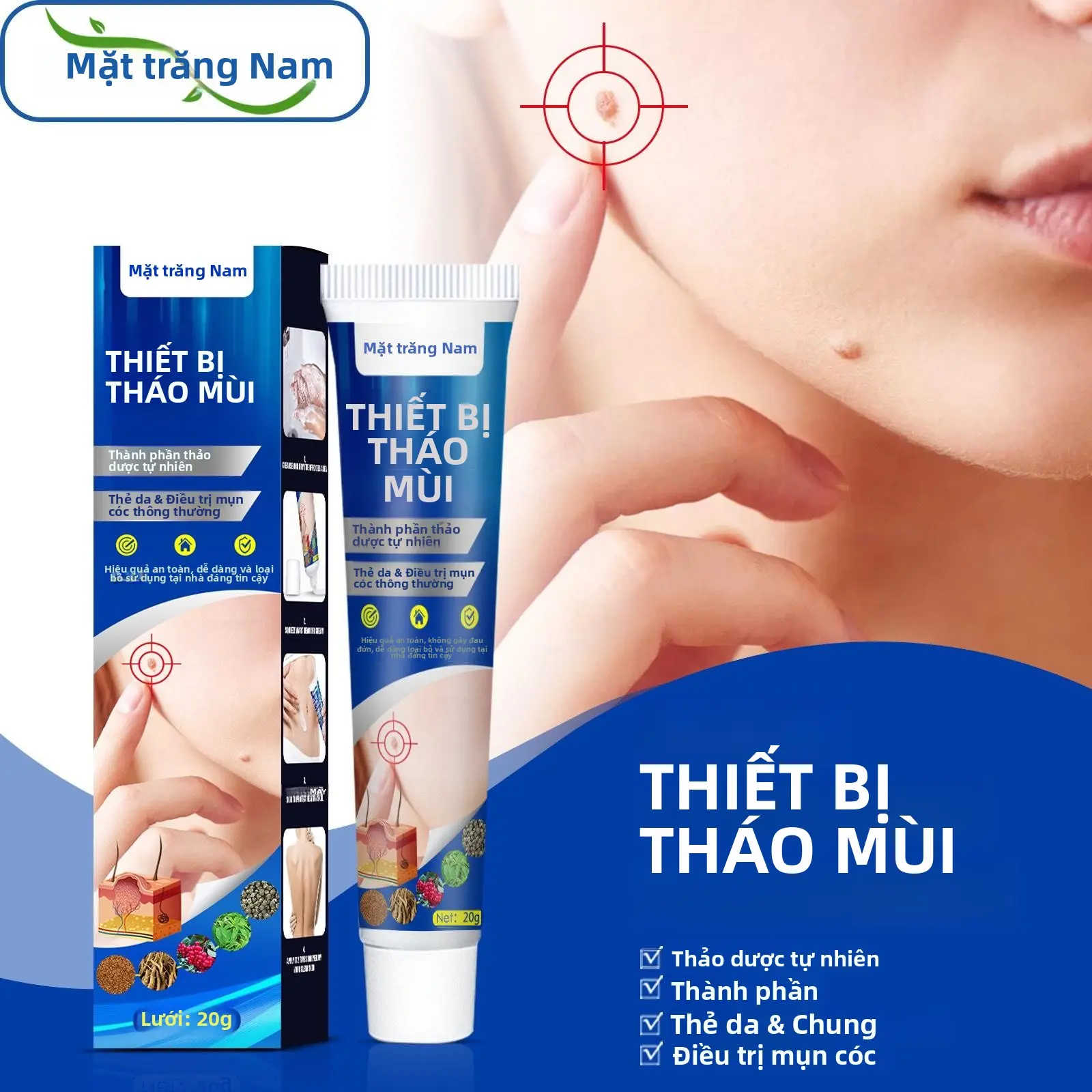 Kem Rụng Mụn Thịt Dư South Moon Cao Cấp 20g gel  chấm  mụn  mờ  thâm