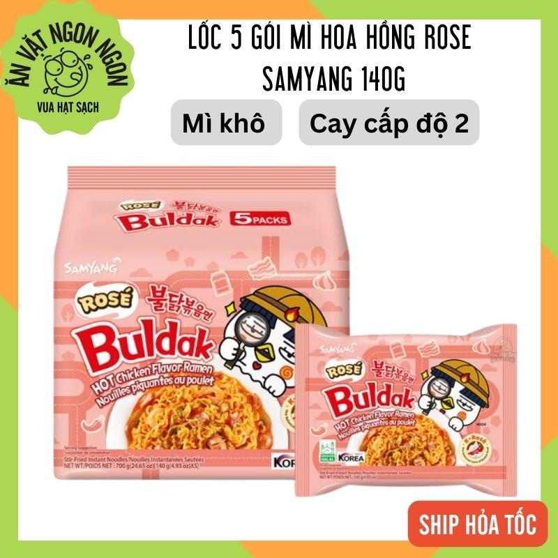  Lốc 5 gói mì khô gà cay hoa hồng Samyang Rose Buldak Hàn Quốc 140g 