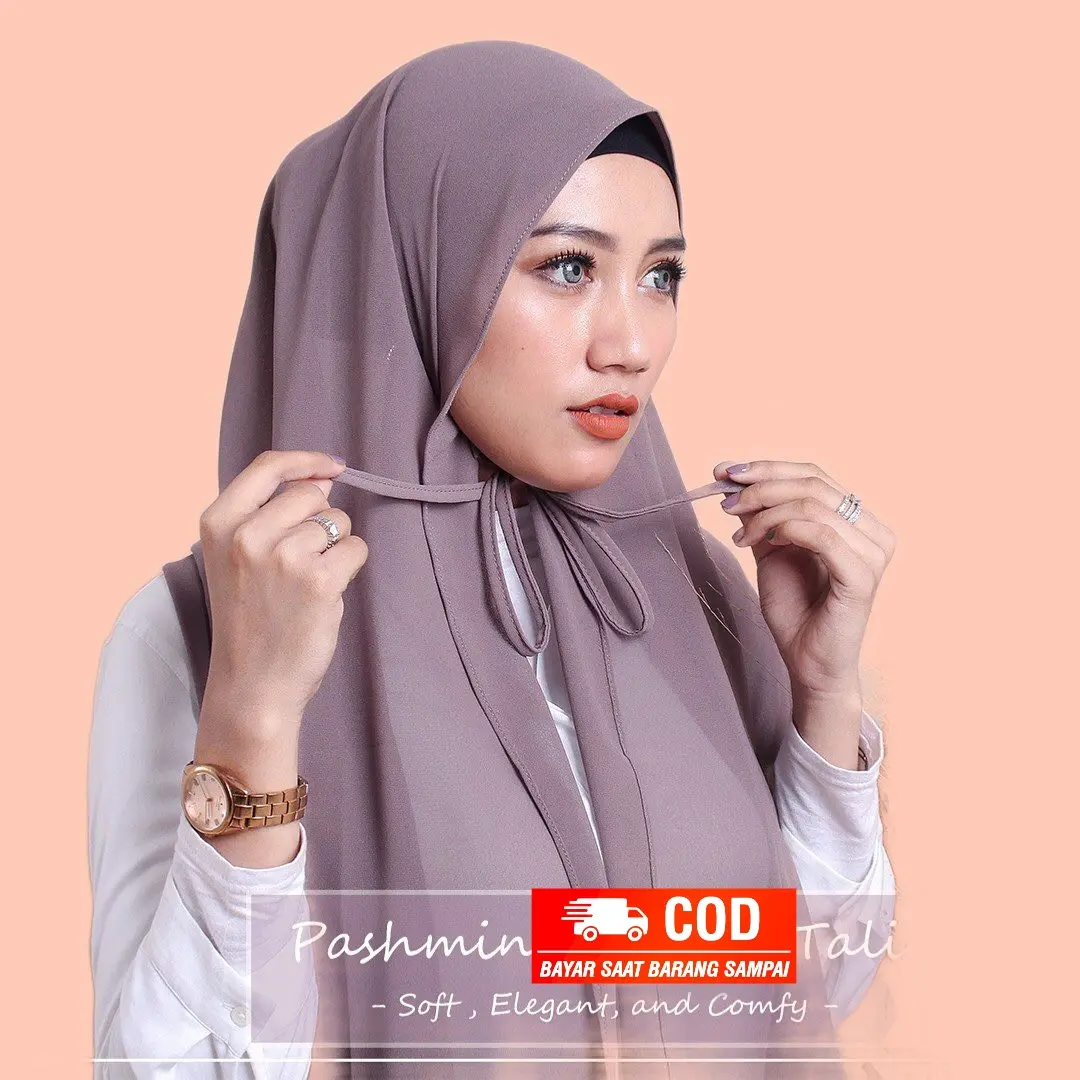 Jilbab Pashmina Tali 150 x 75 Diamond Kerudung Instan Muslim Dewasa Wanita