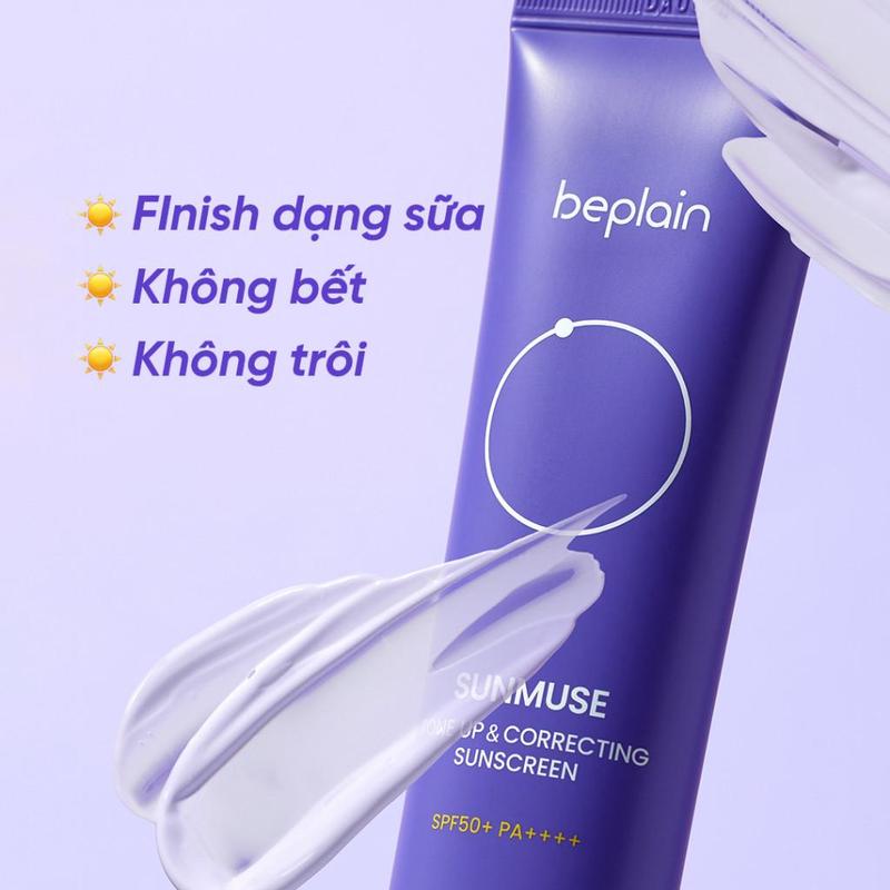 Kem chống nắng lai BEPLAIN Sunmuse Nâng tone & Hiệu chỉnh tone da SPF 50+ PA++++ ( Tím đậm ) - Tabula Century 8