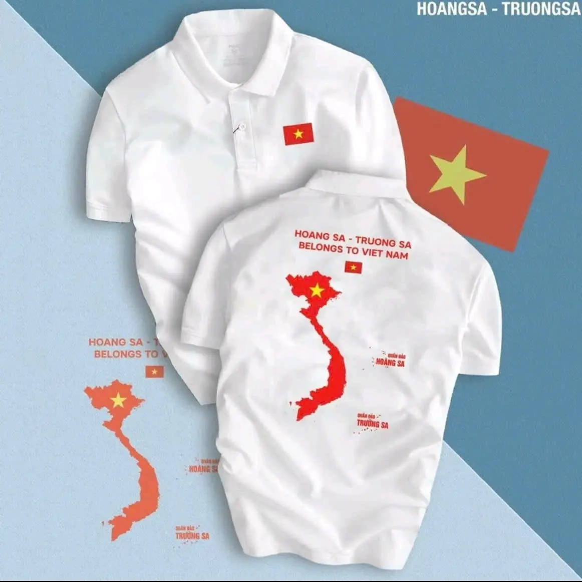 aoáo  polo in cờ đỏ sao vàng