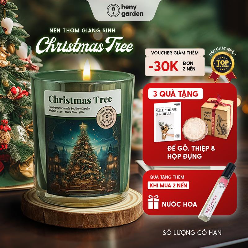  Nến Thơm Giáng Sinh Quà Tặng Noel Hương Christmas Tree Gỗ Thông Ấm Áp HENY GARDEN  Phiên Bản Giới Hạn  