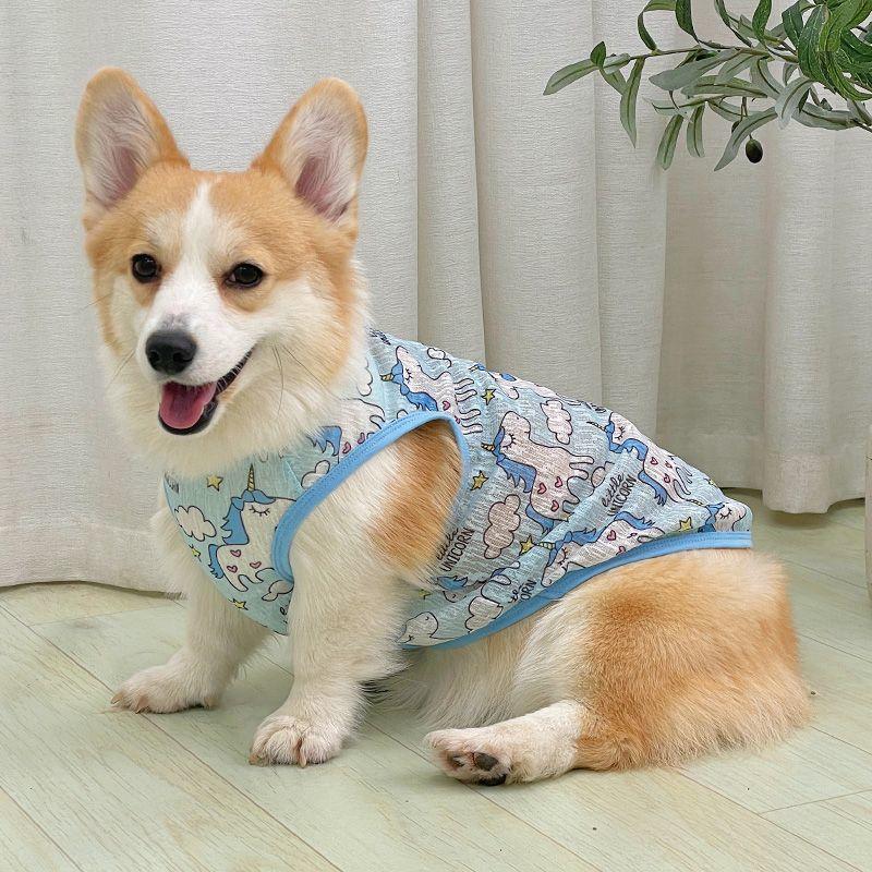Pet Dog Clothes Thin Puppy 2024 New Summer Anti-Lint Corgi Teddy Summer Medium-Sized Dog Puppy 4