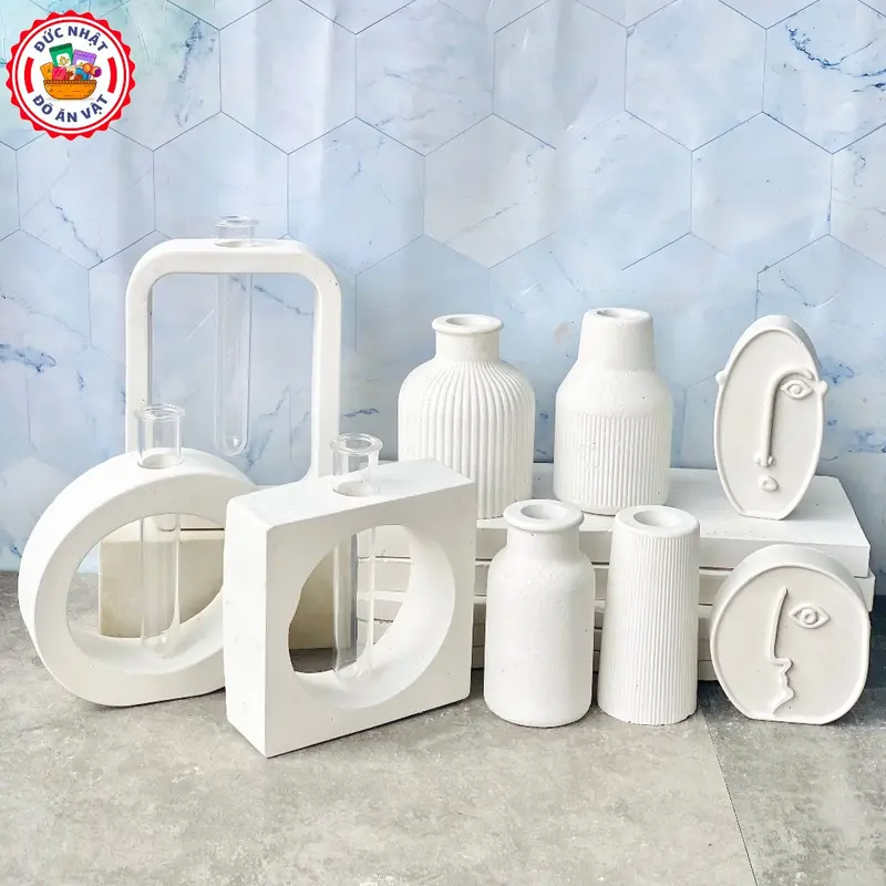Lọ hoa thạch cao dùng chụp ảnh sản phẩm, decor trang trí nhà cửa 5