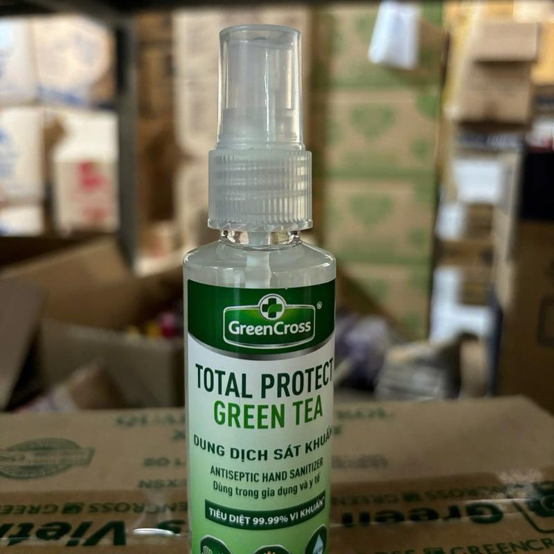 ￼Dung dịch rửa tay , Xịt GREEN CROSS Hương Tự Nhiên , Hương Trà Xanh. 100ml , 70ml , Gel 60ml Trà Xanh 5