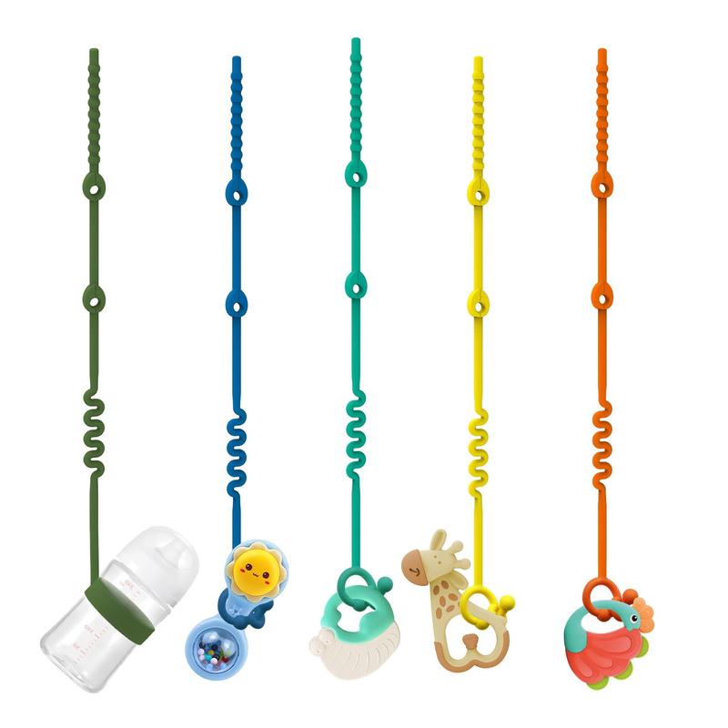 Product Introduction of Baby Toy Hanging Rope with Water Bottle Holder, 5 Counts/set Adjustable Safety Toy Hanger, Safety Toy Hanging Rope for High Chair, Stroller, Car Seat 11