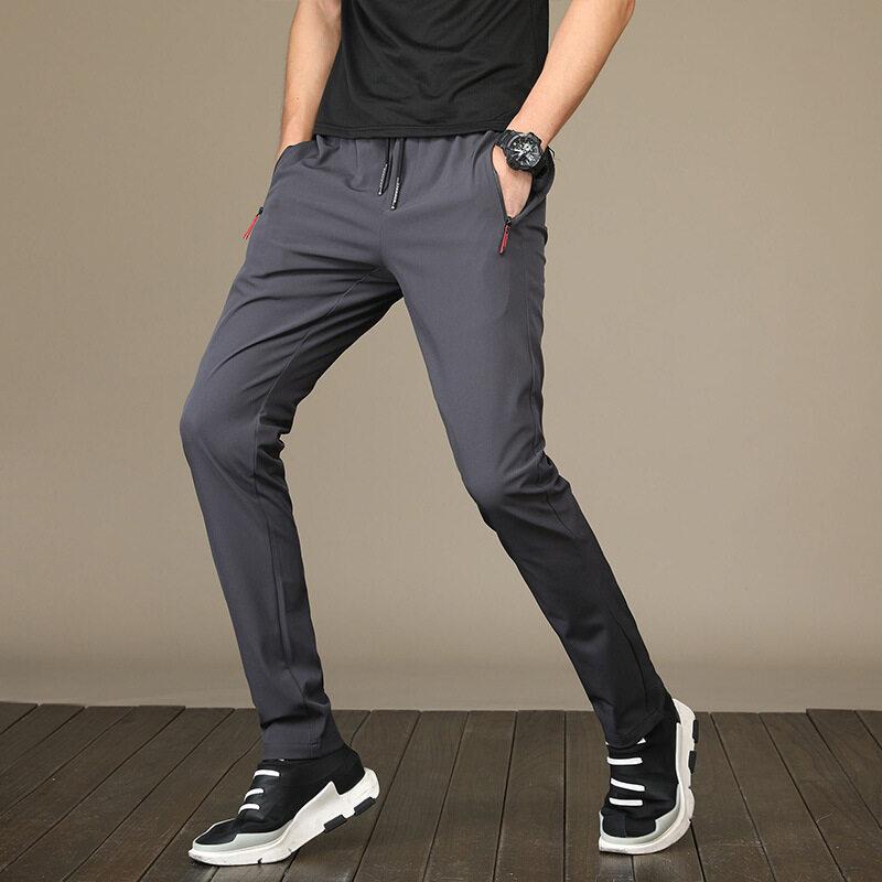 Product Introduction of Men's casual pants men's sports pants stretch quick-drying trousers straight pants loose trousers Menswear Lingerie Beige Plain 9