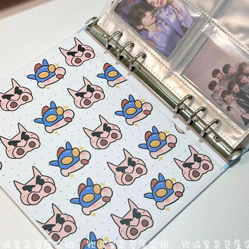 Sách Thẻ Bìa Cứng Binder, A5 Kích Thước, Bút Chì Màu Shin-chan Phong Cách Ins Độc Đáo Cùng Phong Cách Xiaohongshu, Giá Trị Cao, Thiết Yếu Cho Học Sinh 4