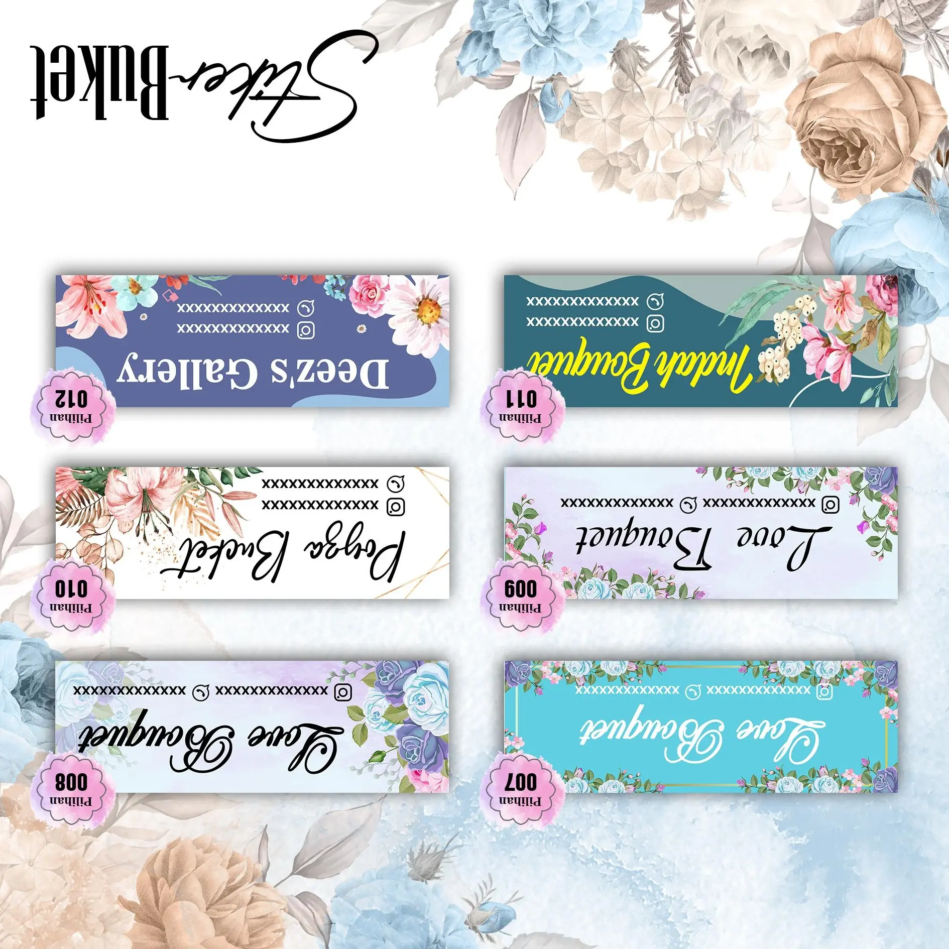 100 pcs // Stiker Buket sticker bouquet custom nama - Shop | Tokopedia