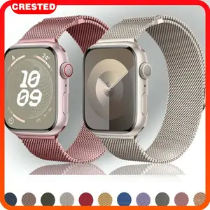 Stainless Steel Strap for Apple Watch Ultra 3/2/1 49mm 46mm 42mm 41mm 45mm 44mm 40mm 38mm 42mm Milanese Metal Loop Watchbands Bracelet Band for iWatch Series 11 10 9 8 7 SE 6  5 4 3 2 1 Smartwatch Accessories