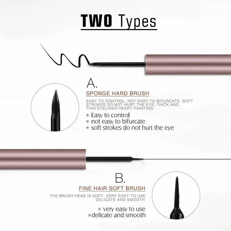 O.TWO.O Liquid Eyeliner Waterproof Long Lasting Eye Liner Pen Black Hitam Kosmetik 1