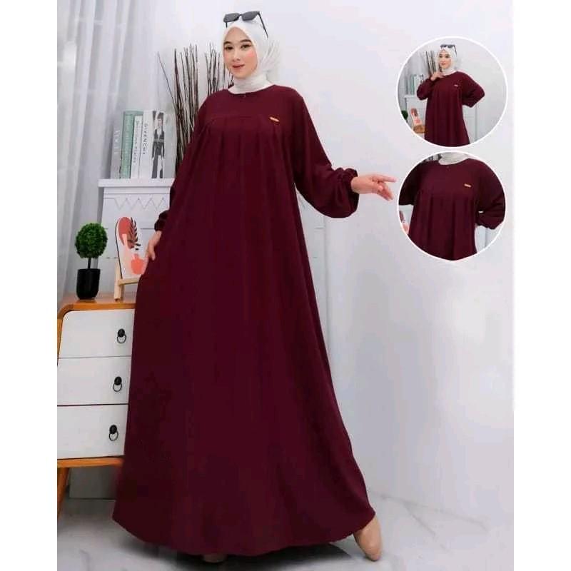 Gamis Aufa Airflow dress Aufa Busui Jumbo Termurah gamis polos LD125cm Lebaran 0