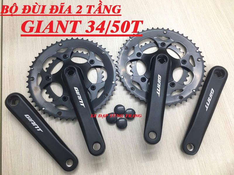 Đùi đĩa GIANT 2 tầng 34 50T cao cấp Giò dĩa xe đạp đua 2 tầng 34 50 răng 