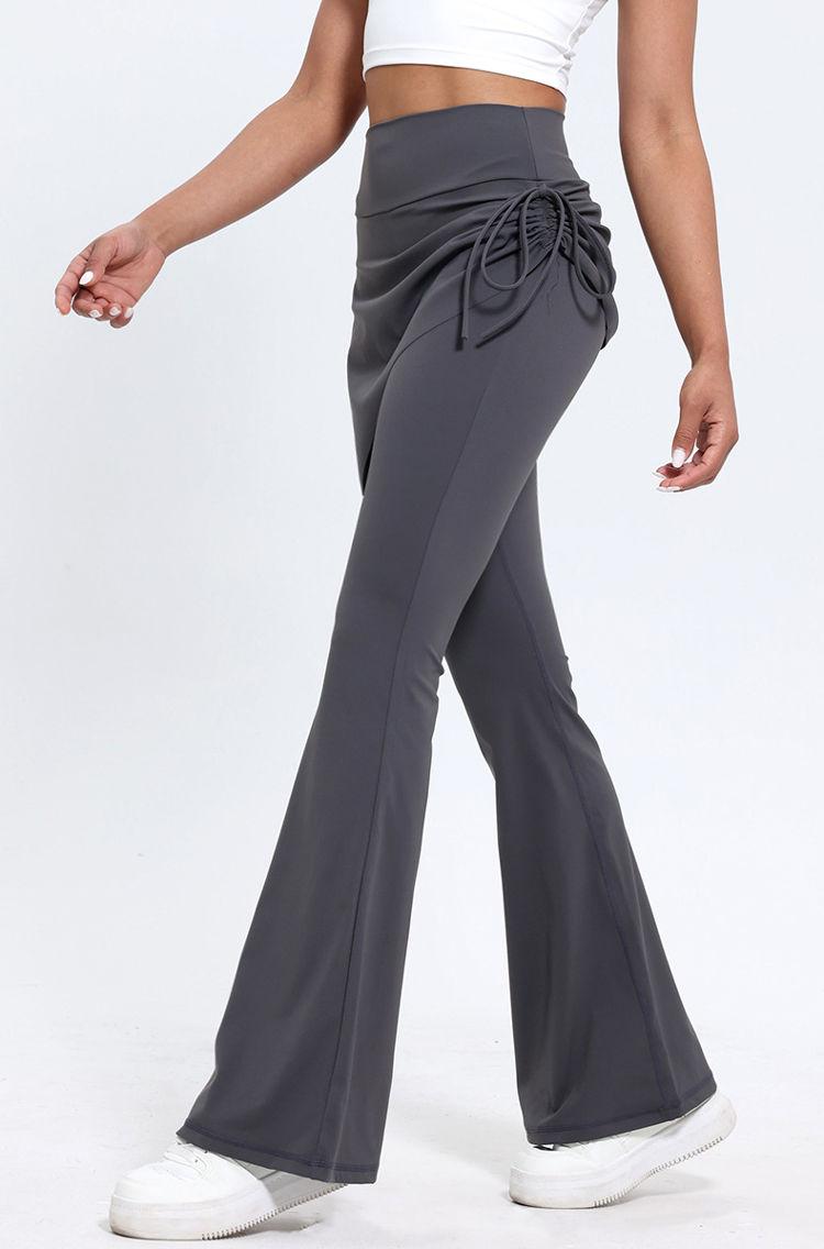 Product Introduction of 2024 Autumn and Winter New Fake Two-Piece Yoga Bell-Bottom Pants Women's Anti-Exposure High Waist Hip Lift Skinny Slimming Sports Culottes Womenswear Lingerie Comfort Basic 16