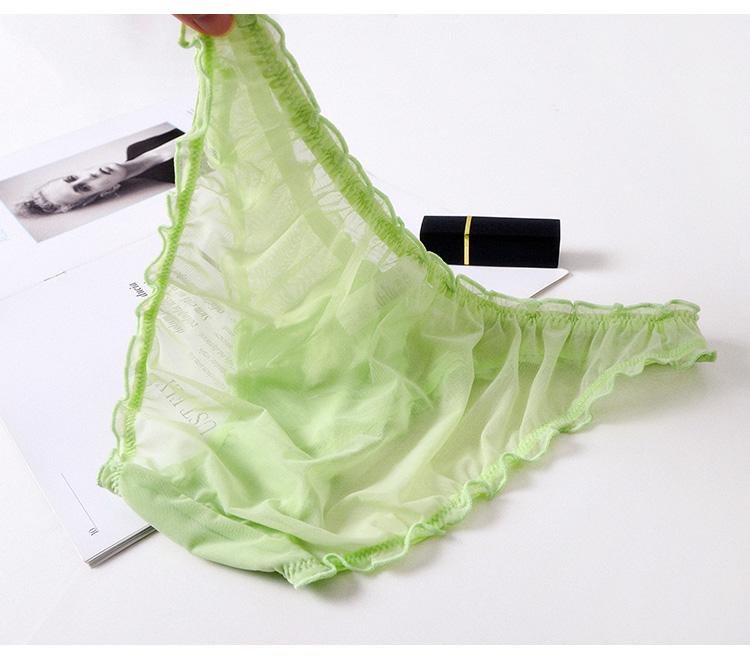 Product Introduction of Sexy Lace Trim Panties Seamless Low Waist Sheer Mesh Ladies Briefs  Seamless Panties Lingerie Cute Thongs Women Sexy 19